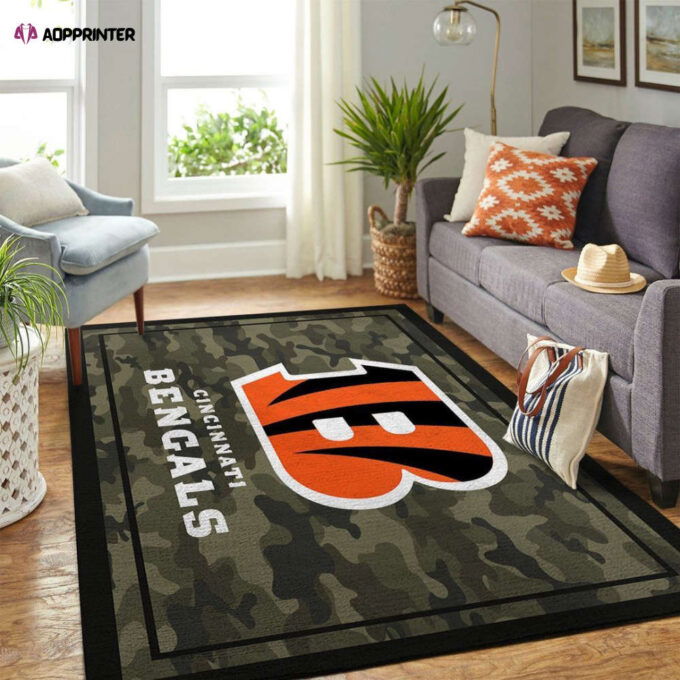 Cincinnati Bengals Rug Living Room Floor Decor Fan Gifts