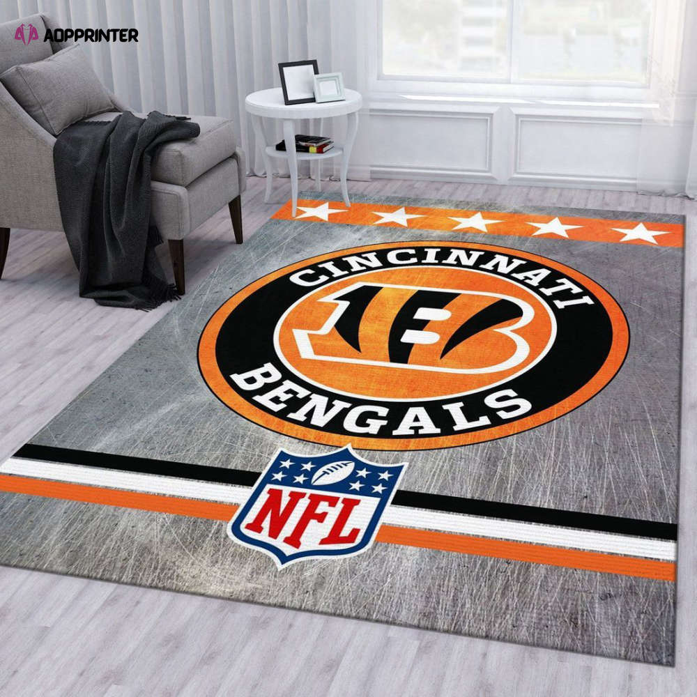 Cincinnati Bengals Rug Living Room Floor Decor Fan Gifts Cincinnati Bengals Rug Living Room Floor Decor Fan Gifts