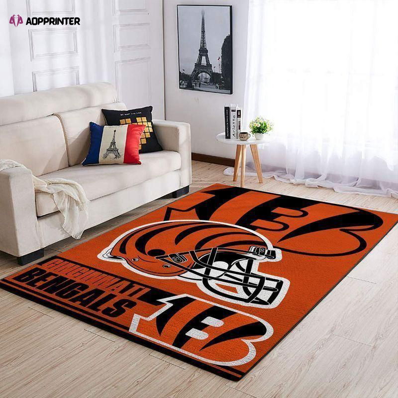 Cincinnati Bengals Rug Living Room Floor Decor Fan Gifts Cincinnati Bengals Rug Living Room Floor Decor Fan Gifts