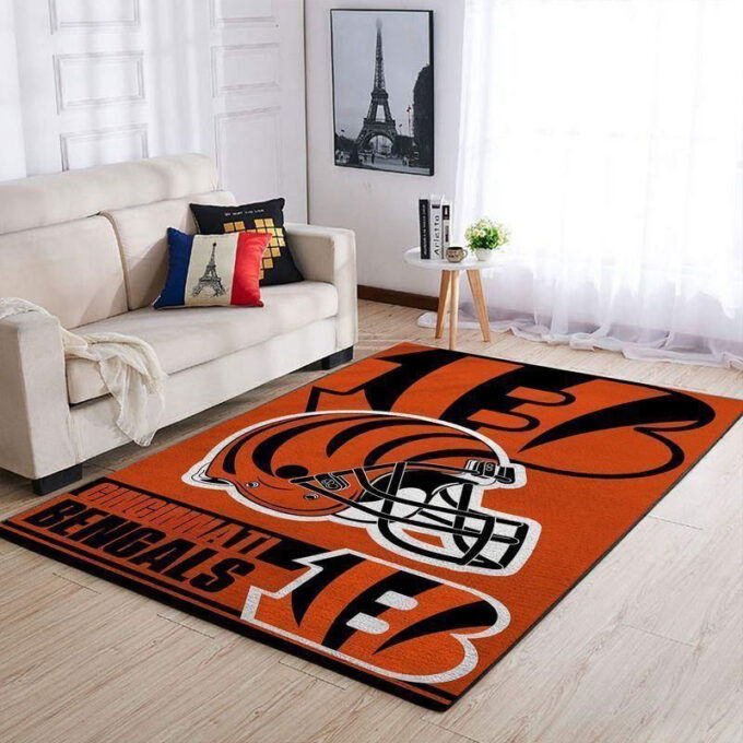 Cincinnati Bengals Rug Living Room Floor Decor Fan Gifts