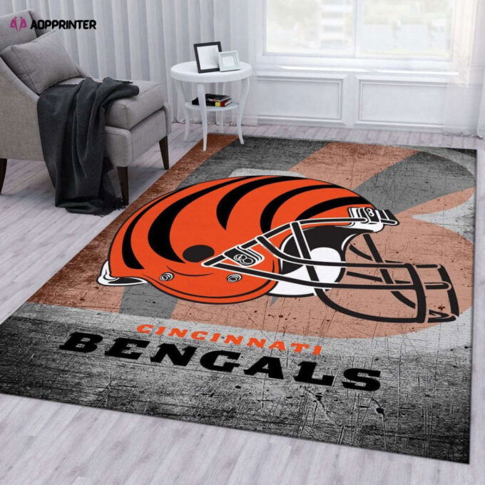 Cincinnati Bengals Rug Living Room Floor Decor Fan Gifts