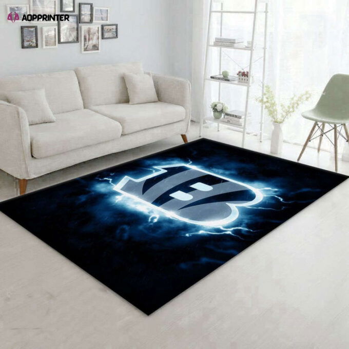 Cincinnati Bengals Rug Living Room Floor Decor Fan Gifts