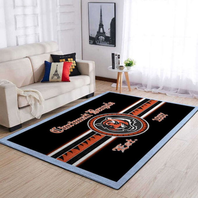 Cincinnati Bengals Rug Living Room Floor Decor Fan Gifts