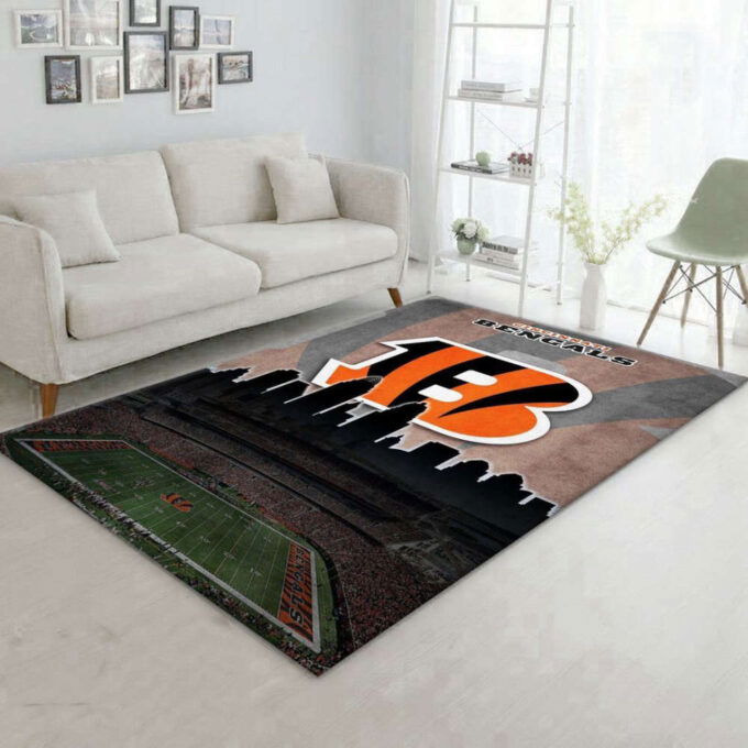 Cincinnati Bengals Rug Living Room Floor Decor Fan Gifts