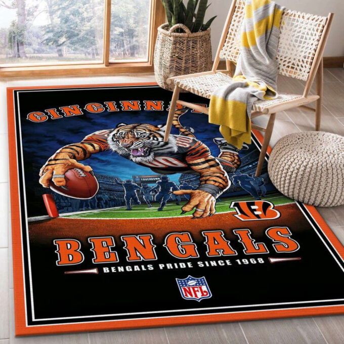 Cincinnati Bengals Rug Living Room Floor Decor Fan Gifts