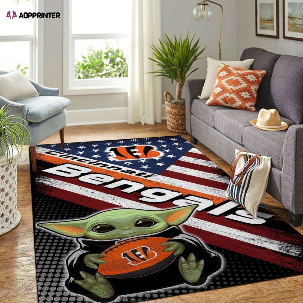 Cincinnati Bengals Rug Living Room Floor Decor Fan Gifts Cincinnati Bengals Rug Living Room Floor Decor Fan Gifts