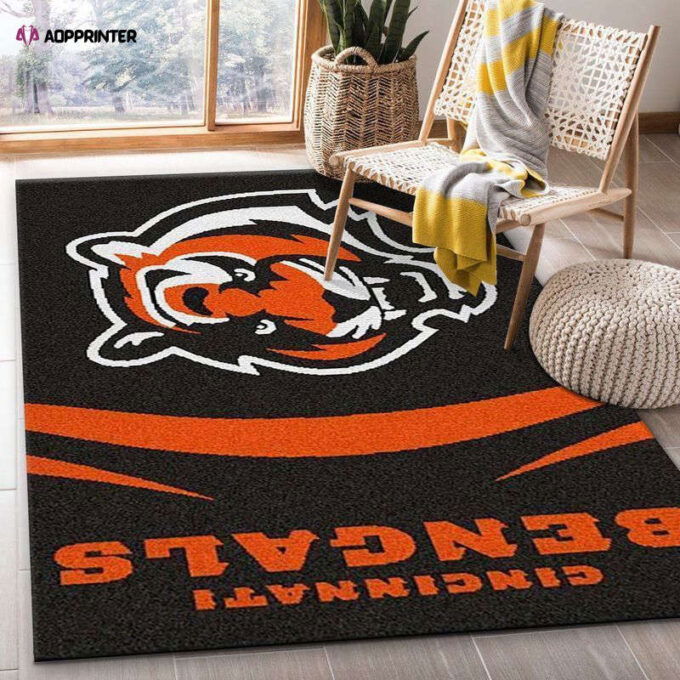 Cincinnati Bengals Rug Living Room Floor Decor Fan Gifts