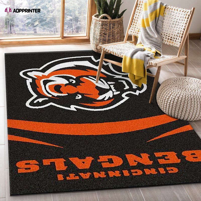 Cincinnati Bengals Rug Living Room Floor Decor Fan Gifts Cincinnati Bengals Rug Living Room Floor Decor Fan Gifts