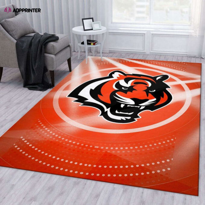 Cincinnati Bengals Rug Living Room Floor Decor Fan Gifts