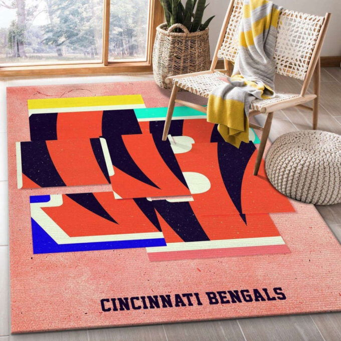 Cincinnati Bengals Rug Living Room Floor Decor Fan Gifts