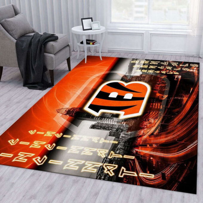 Cincinnati Bengals Rug Living Room Floor Decor Fan Gifts