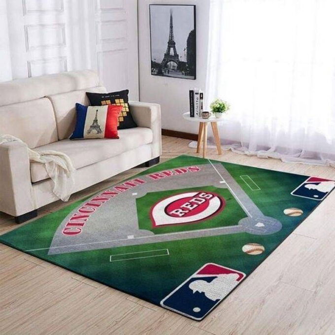 Cincinnati Reds Rug Living Room Floor Decor Fan Gifts
