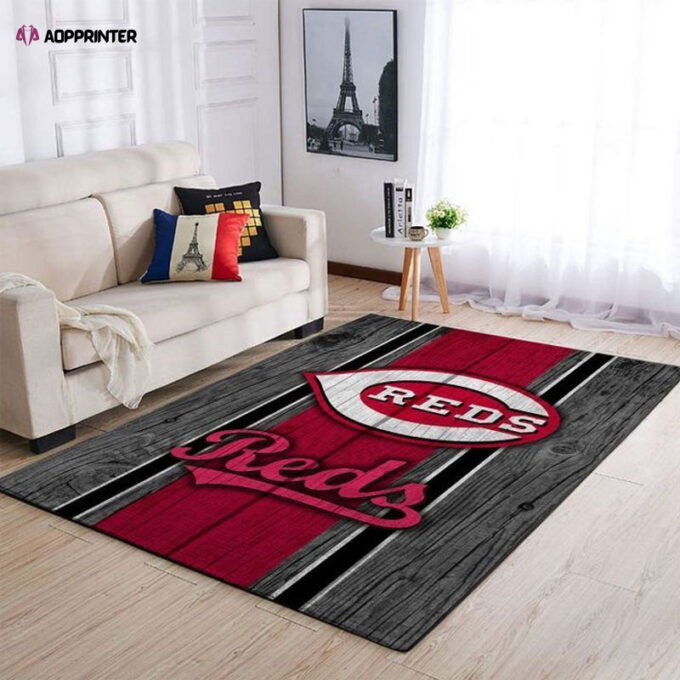 Cincinnati Reds Rug Living Room Floor Decor Fan Gifts