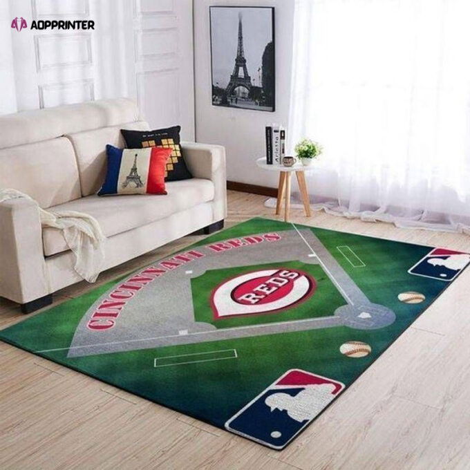 Cincinnati Reds Rug Living Room Floor Decor Fan Gifts