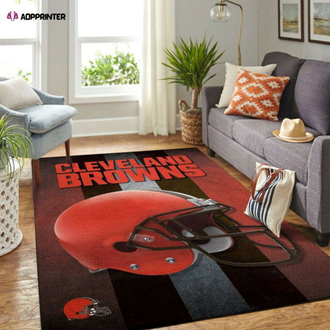 Cleveland Browns Rug Living Room Floor Decor Fan Gifts