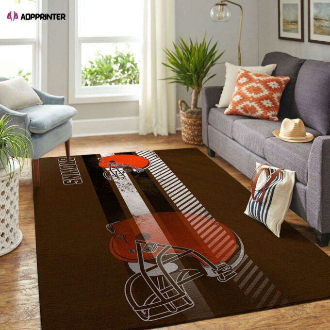 Cleveland Browns Rug Living Room Floor Decor Fan Gifts