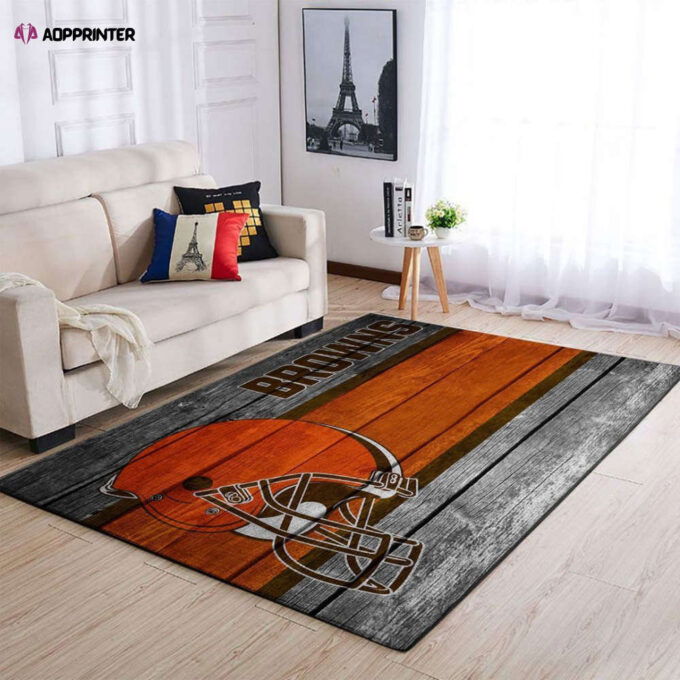 Cleveland Browns Rug Living Room Floor Decor Fan Gifts