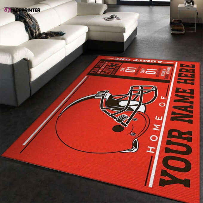 Cleveland Browns Rug Living Room Floor Decor Fan Gifts