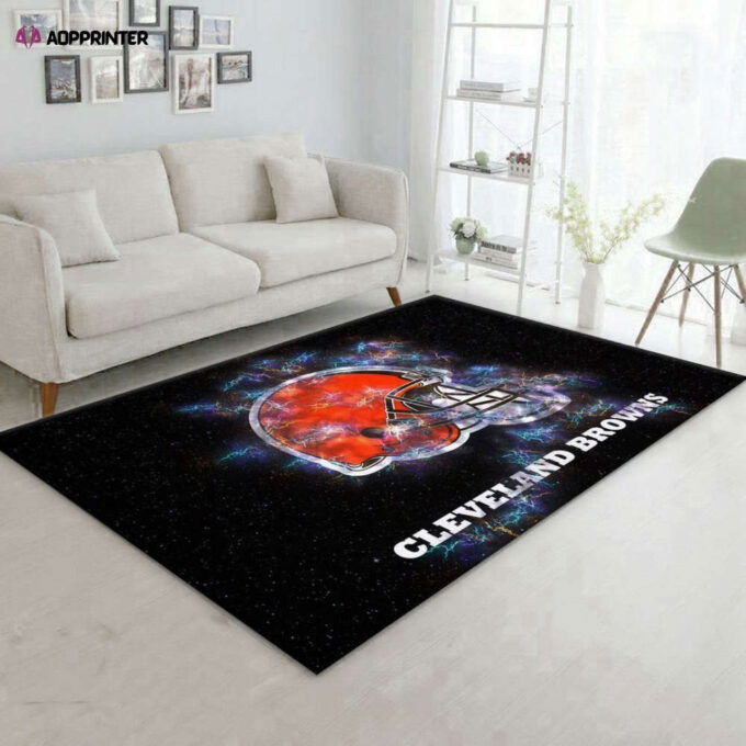 Cleveland Browns Rug Living Room Floor Decor Fan Gifts