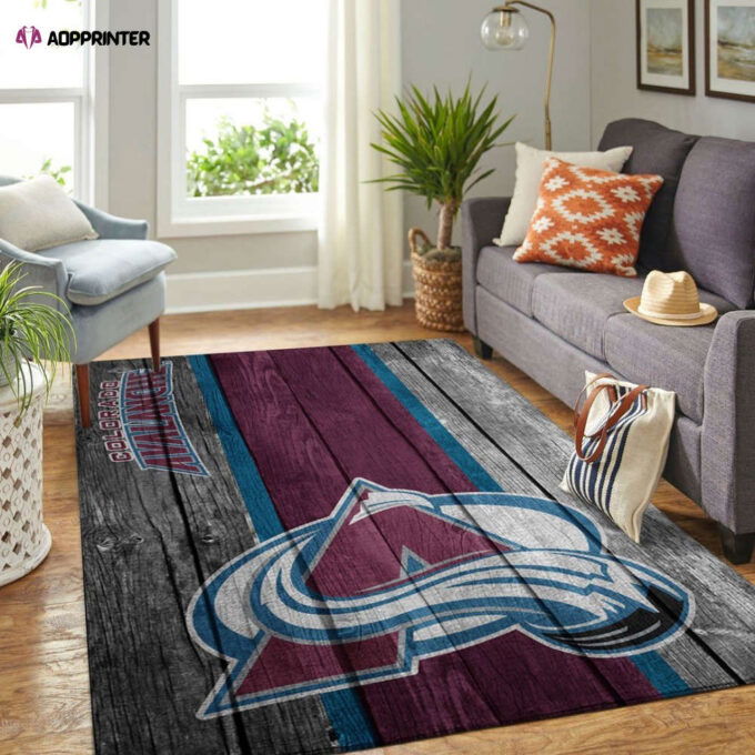 Colorado Avalanche Rug Living Room Floor Decor Fan Gifts
