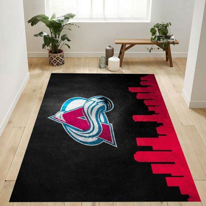 Colorado Avalanche Skyline Rug Living Room Floor Decor Fan Gifts