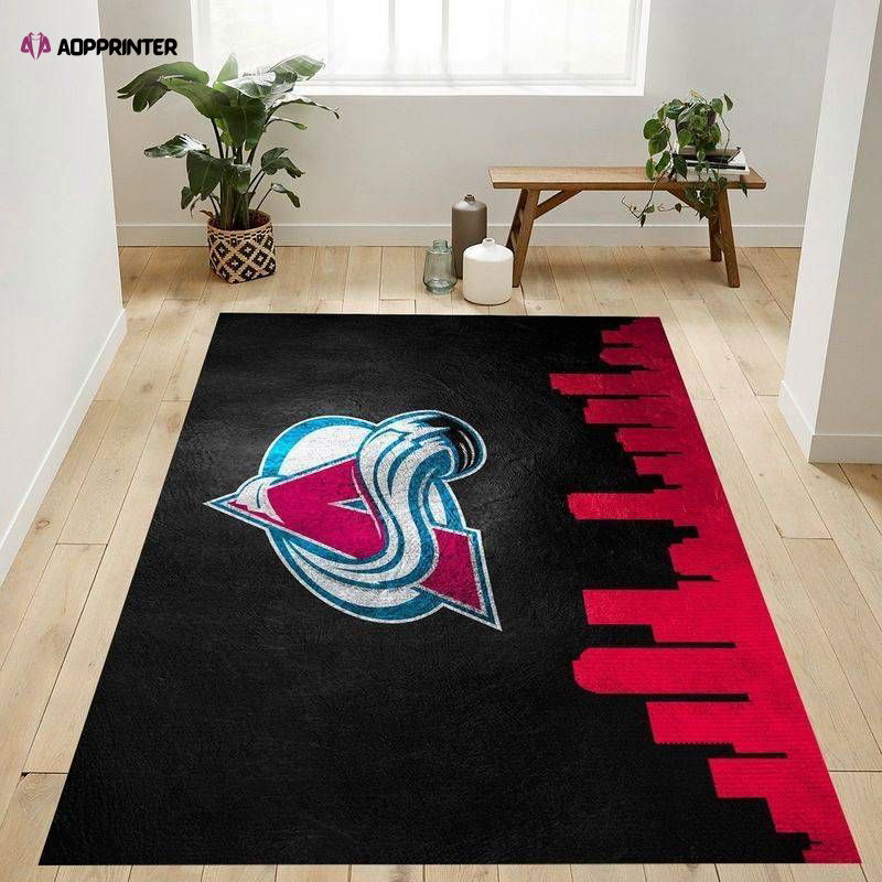 Colorado Avalanche Skyline Rug Living Room Floor Decor Fan Gifts Colorado Avalanche Skyline Rug Living Room Floor Decor Fan Gifts