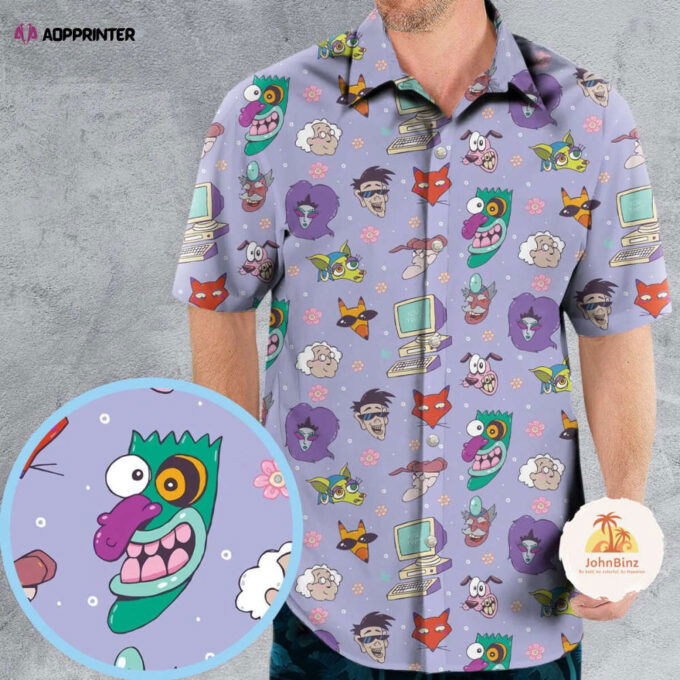 Courage the Cowardly Dog Hawaiian Shirt: Funny Aloha Shirt for Men
