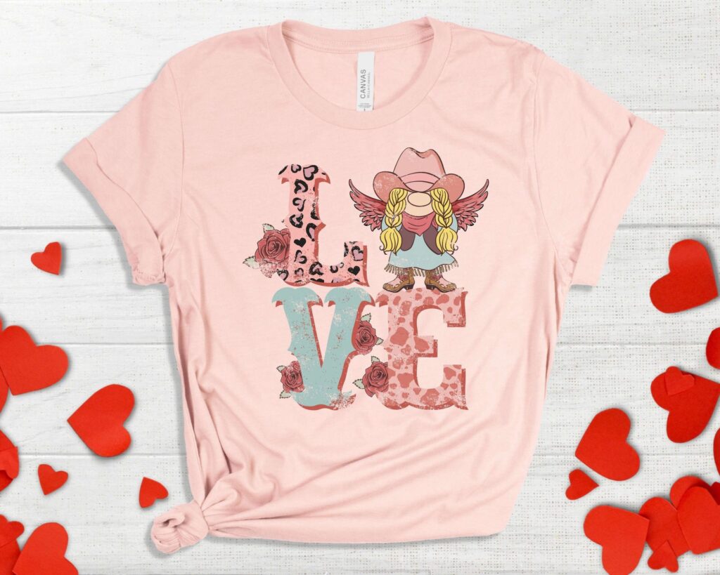 Retro Cowboy Love Shirt: Perfect Valentine s Day Gift for Her Heart Tee for Women Retro Cowboy Love Shirt: Perfect Valentine s Day Gift for Her Heart Tee for Women