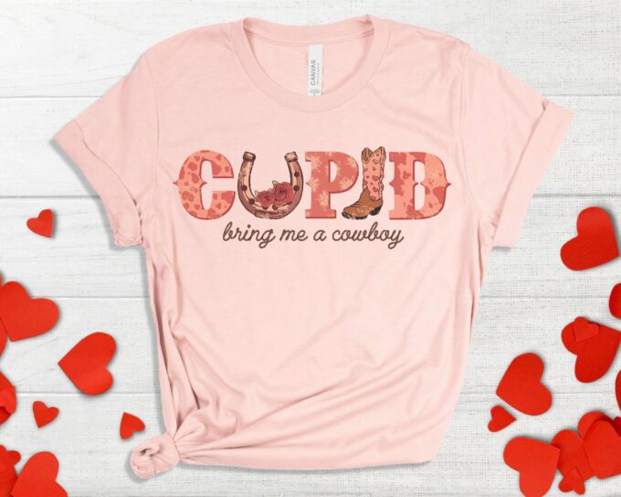 Cupid Cowboy Retro Shirt – Valentine s Day Gift for Women