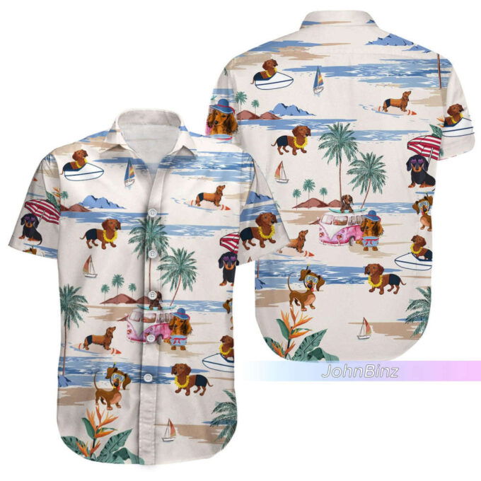 Dachshund Hawaiian Shirt & Beach Summer Shorts – Unisex S-5XL – Perfect Dachshund Lover Gifts