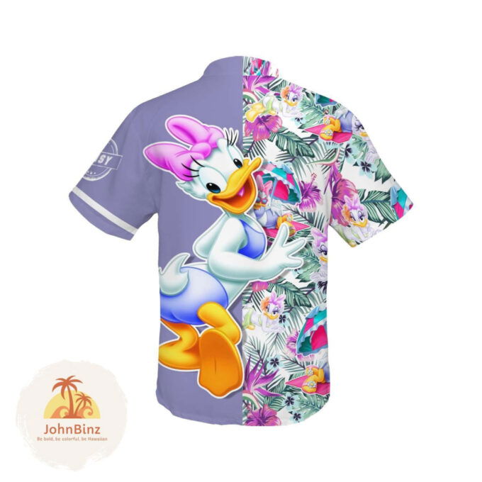 Daisy Button Shirt for Women – Disney Daisy Duck Hawaiian Style Short Sleeve & Stylish