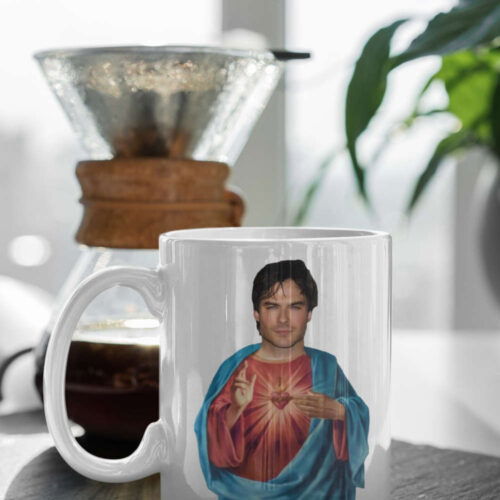 Cart 2 Damon Salvatore Jesus Meme Team Damon The Vampire Diaries Merch Mystic Falls Coffee Mug TVD Mug 11" Ceramic Mug Gift