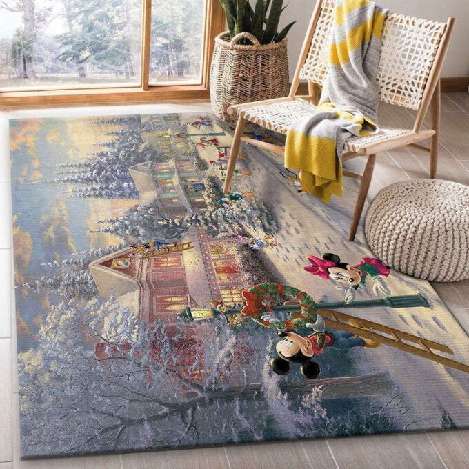 Disney Characters Mickey S Victorian Christmas Rug Living Room Floor Decor Fan Gifts