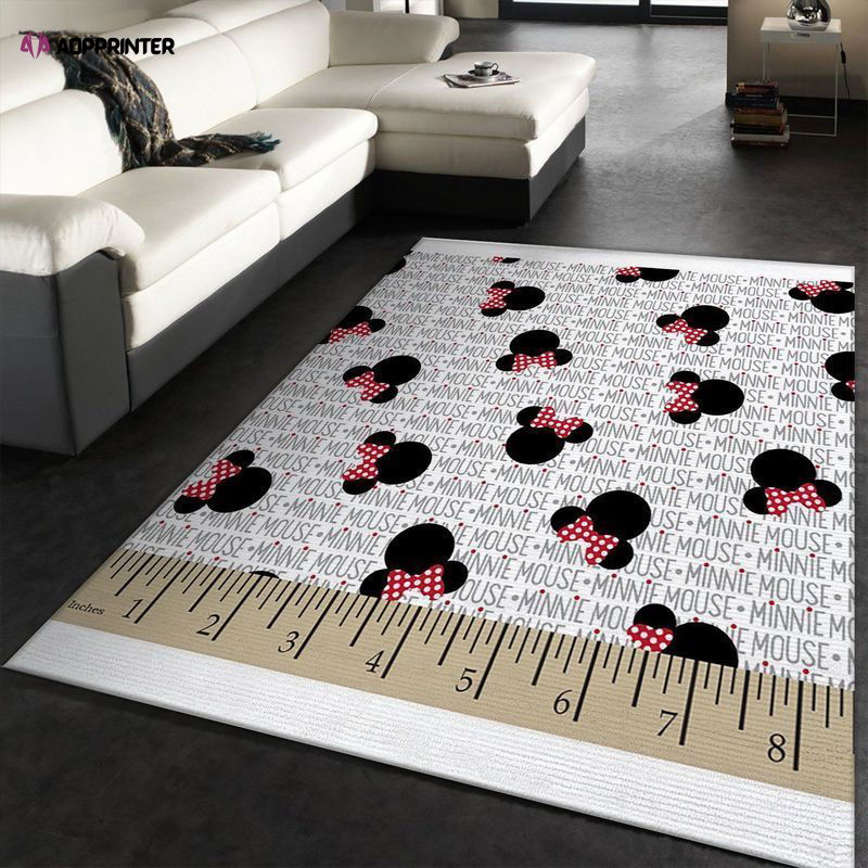 Disney Minnie Mouse Heads And Bows Cotton Fabric Rug Living Room Floor Decor Fan Gifts Disney Minnie Mouse Heads And Bows Cotton Fabric Rug Living Room Floor Decor Fan Gifts