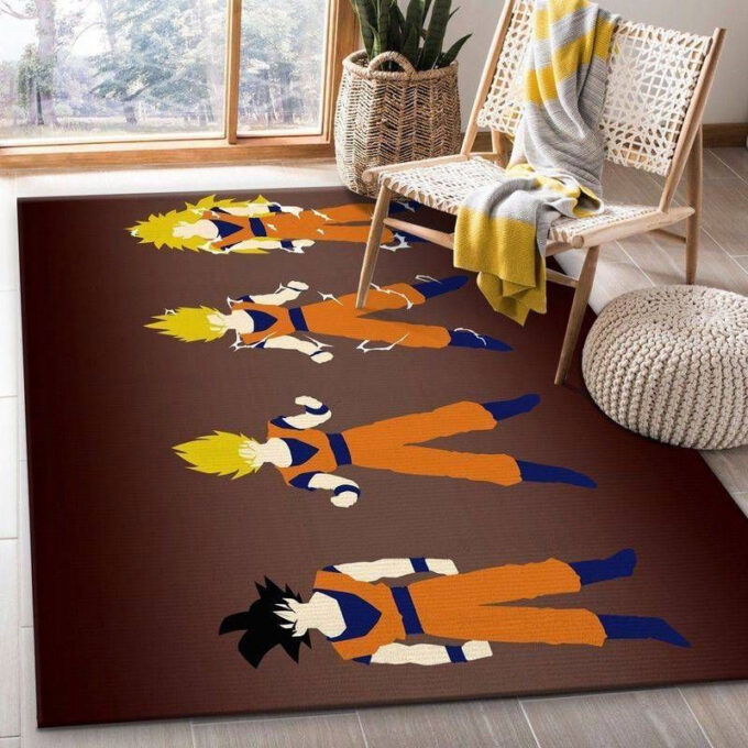 Dragon Ball Goku Saiyan Z Levels Rug Living Room Floor Decor Fan Gifts