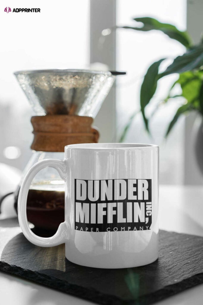 Dunder Mifflin Inc Office Merch Logo Black and White, Coffe Mug, Schrute, White 11 oz Ceramic Mug Gift Valentine Gift Dunder Mifflin Inc Office Merch Logo Black and White, Coffe Mug, Schrute, White 11 oz Ceramic Mug Gift Valentine Gift