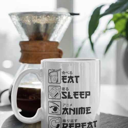 Cart 1 Eat Sleep Anime Repeat Anime Mug Anime Coffee Mug Japanese Manga Mug Funny Mug 11 oz Ceramic Mug Gift