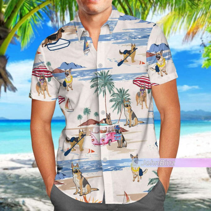 German Shepherd Hawaiian Shirt – Stylish Dog Beach Shirt & Gift for Dog Owners