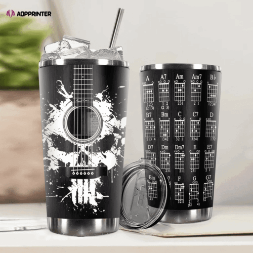 Guitar Skull Stainless Steel Tumbler