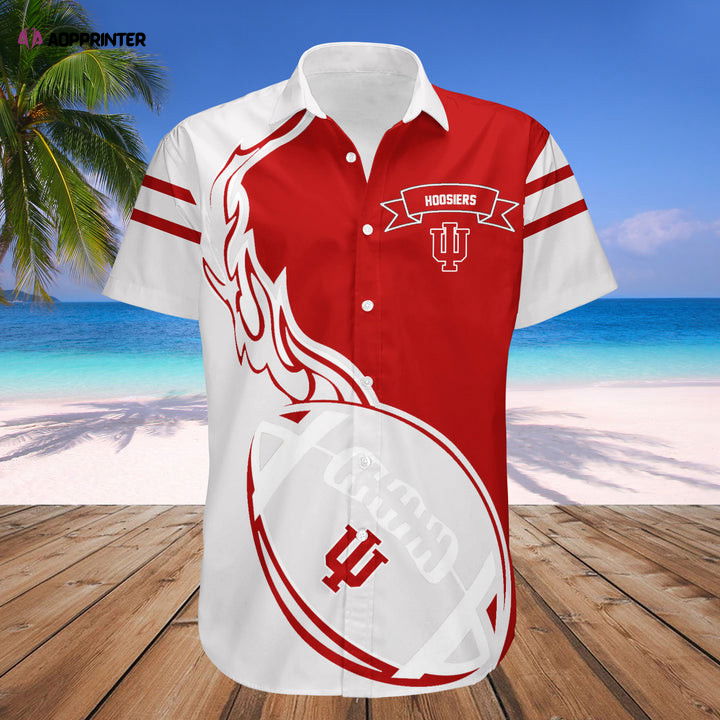 Indiana Hoosiers White Crimson Ball Hawaiian Shirt Indiana Hoosiers White Crimson Ball Hawaiian Shirt