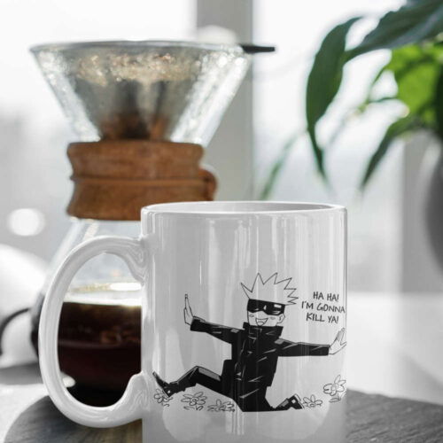 Cart 2 Jujutsu Kaisen Satoru Gojo Gift Anime Funny Mug Ha Ha! I am Gonna Kill Ya! 11 oz Ceramic Mug Gift