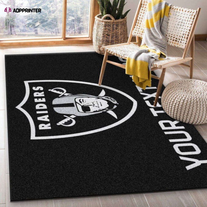 Las Vegas Raiders Rug Living Room Floor Decor Fan Gifts