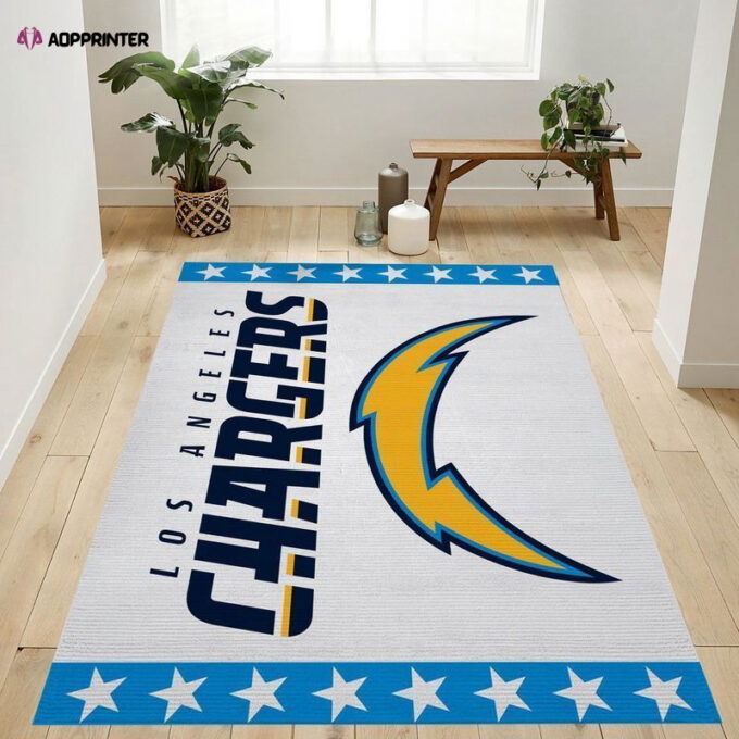 Los Angeles Chargers Rug Living Room Floor Decor Fan Gifts