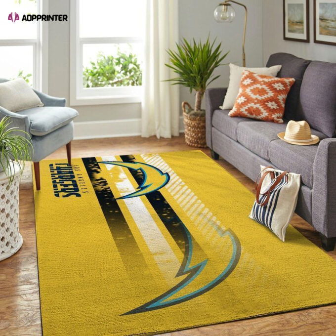 Los Angeles Chargers Rug Living Room Floor Decor Fan Gifts