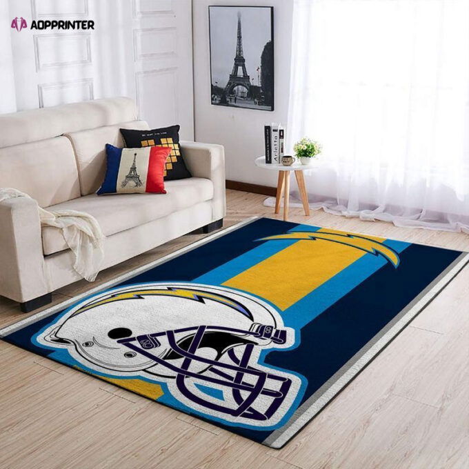 Los Angeles Chargers Rug Living Room Floor Decor Fan Gifts