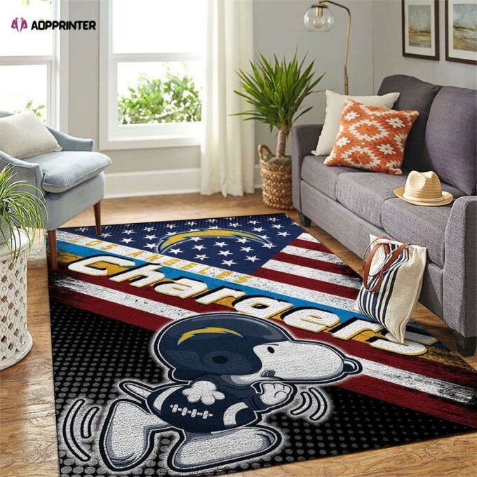 Los Angeles Chargers Rug Living Room Floor Decor Fan Gifts