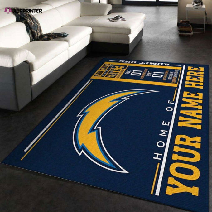 Los Angeles Chargers Rug Living Room Floor Decor Fan Gifts