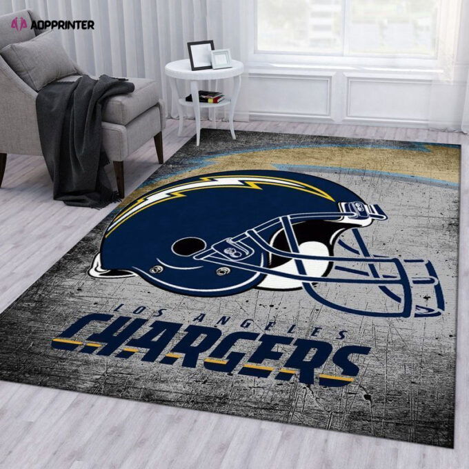 Los Angeles Chargers Rug Living Room Floor Decor Fan Gifts
