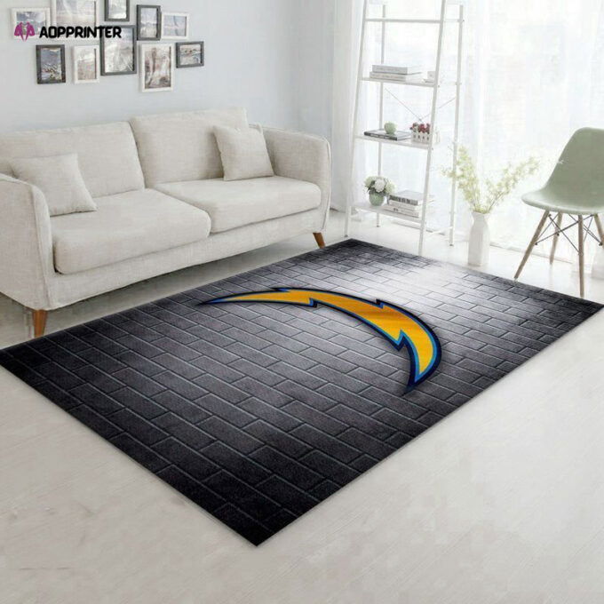 Los Angeles Chargers Rug Living Room Floor Decor Fan Gifts