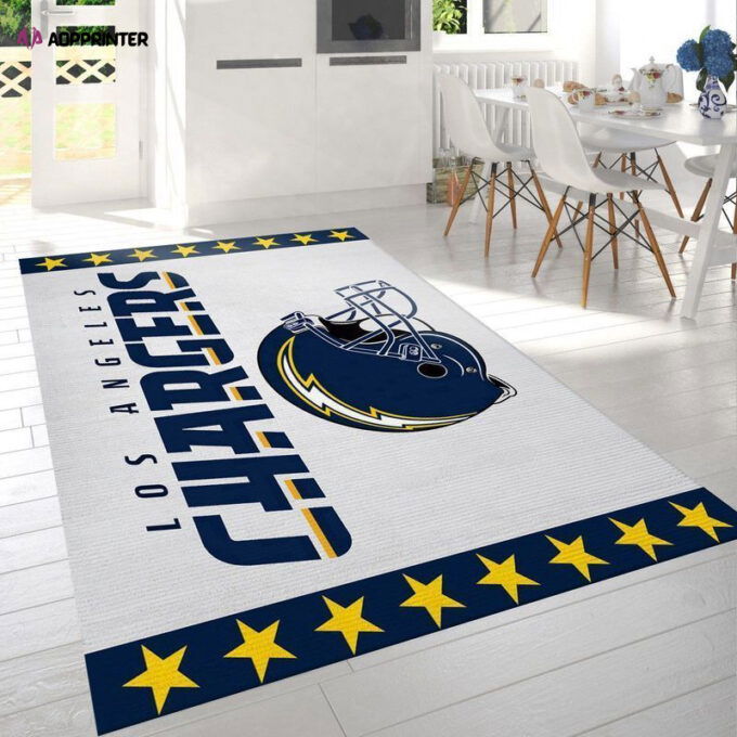 Los Angeles Chargers Rug Living Room Floor Decor Fan Gifts